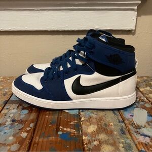AIR JORDAN 1 AJKO SNEAKERS SIZE 10.5 STORM BLUE/WHITE CANVAS KO